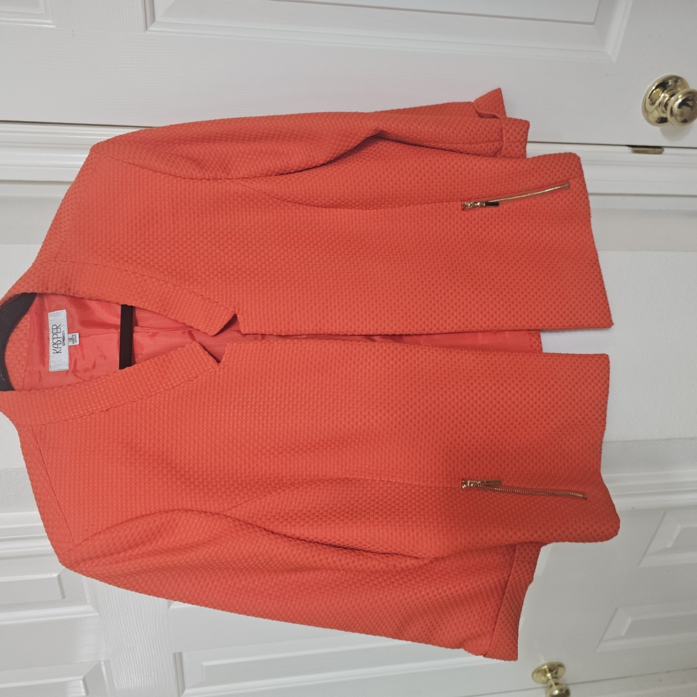 Kasper Coral Blazer Classic Notched Lapel Professional